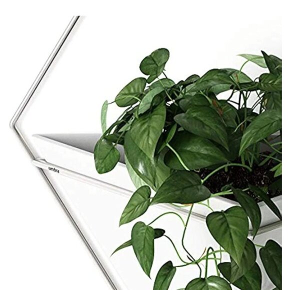 Umbra Trigg Hanging Planter Vase & Geometric Wall Decor Ceramic Container Nickle - Picture 6 of 8